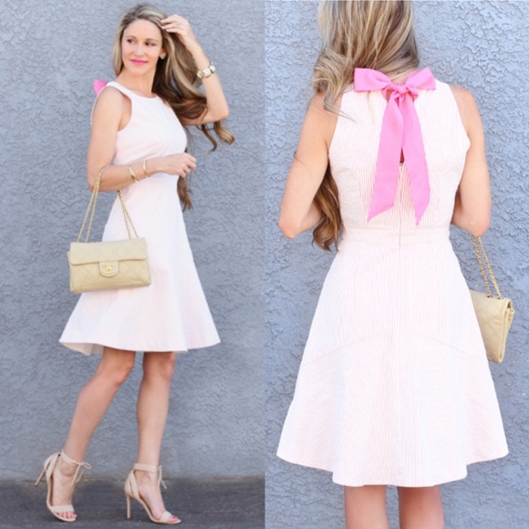 J. Crew Dresses & Skirts - NWT J. Crew Striped Pink White Tie Dress